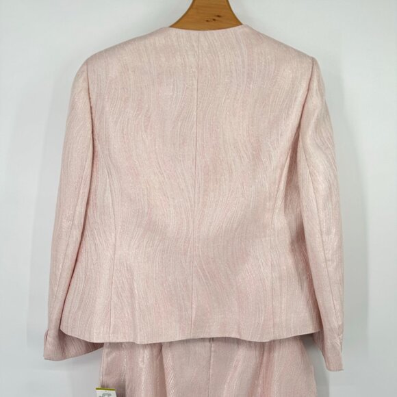 Kasper Women's 3PC Pink Skirt Suit jacket tank sparkle size 14 petite new $250 - Picture 8 of 13